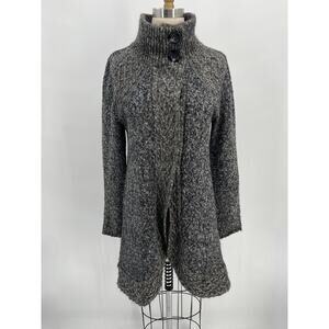 Prana Angelica Duster Sweater Cardigan Sz M Heathered Gray Cotton Blend